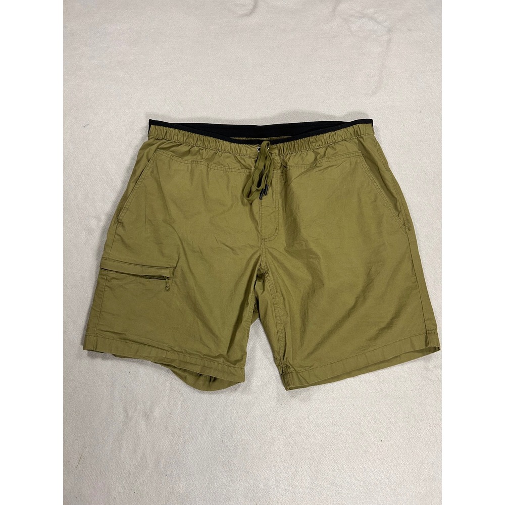 Duluth Canyoneer Mens 42 Olive Green Organic Cotton Stretch Utility Cargo Shorts